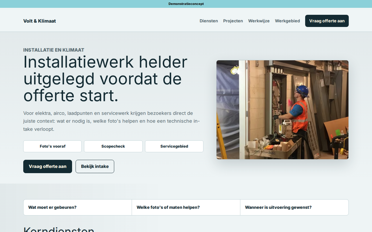 Technische service template preview
